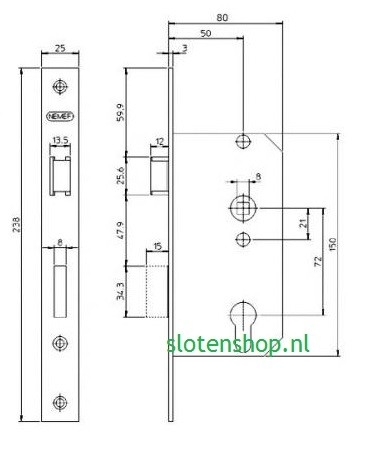 afmetingen 569 insteekslot