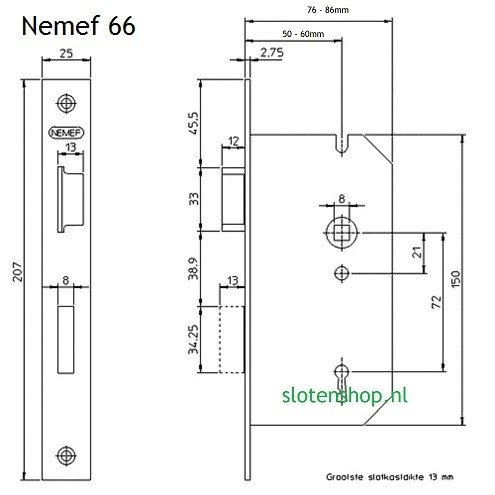 afmetingen nemef 66