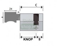 opmeten halve knopcilinder