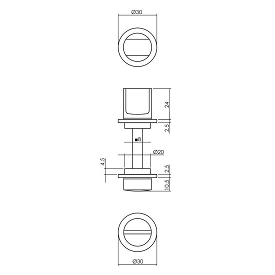 wc rozet set 30mm