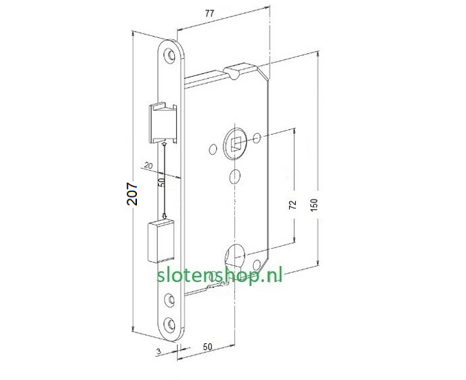 50-72 renovatie cilinderslot 207x20