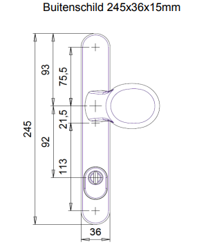 Zwart smalschild buiten tekening