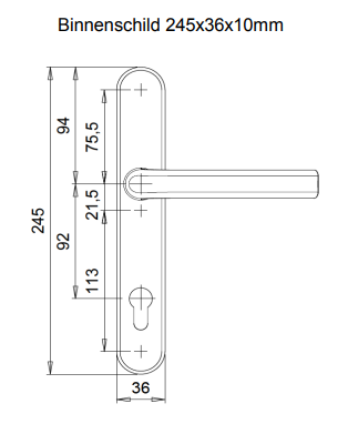 zwart smalbeslag binnenschild tekening