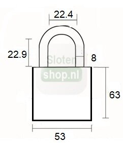 zwaar weerbestendig cijfer code hangslot tekening